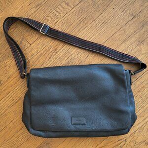Paul Smith Black Leather City Webbing messenger / laptop bag